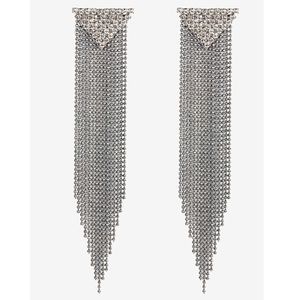 Express drop fringe rhinestone earrings